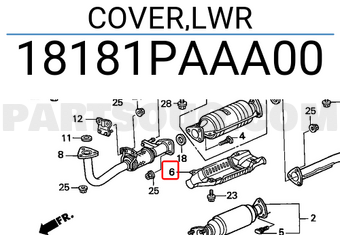 Honda 18181PAAA00 COVER,LWR