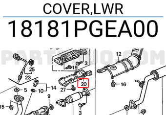 Honda 18181PGEA00 COVER,LWR