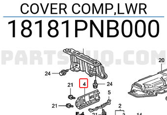 Honda 18181PNB000 COVER COMP,LWR