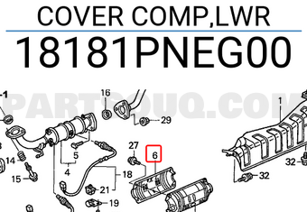 Honda 18181PNEG00 COVER COMP,LWR
