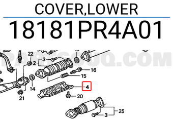 Honda 18181PR4A01 COVER,LOWER