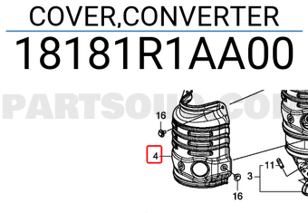 Honda 18181R1AA00 COVER,CONVERTER