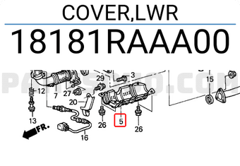 Honda 18181RAAA00 COVER,LWR