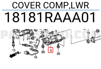 Honda 18181RAAA01 COVER COMP,LWR