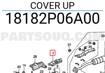 Honda 18182P06A00 COVER UP