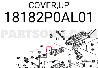 Honda 18182P0AL01 COVER,UP