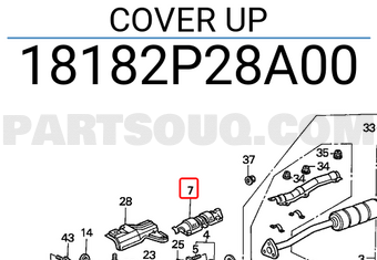 Honda 18182P28A00 COVER UP