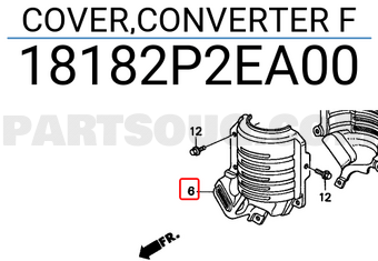 Honda 18182P2EA00 COVER,CONVERTER F