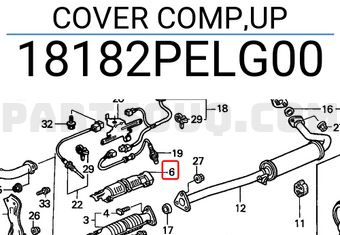 Honda 18182PELG00 COVER COMP,UP