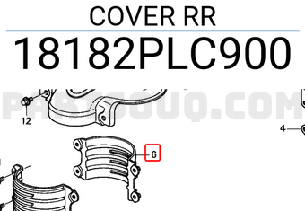 Honda 18182PLC900 COVER RR