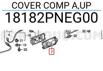Honda 18182PNEG00 COVER COMP A,UP