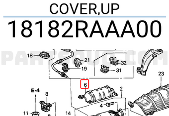 Honda 18182RAAA00 COVER,UP