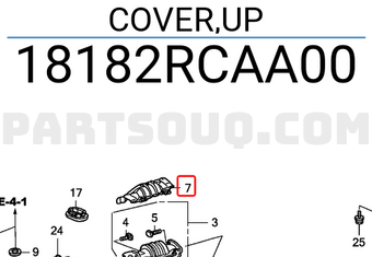 Honda 18182RCAA00 COVER,UP