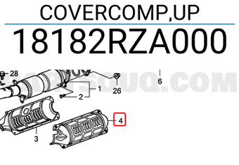 Honda 18182RZA000 COVERCOMP,UP