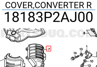 Honda 18183P2AJ00 COVER,CONVERTER R