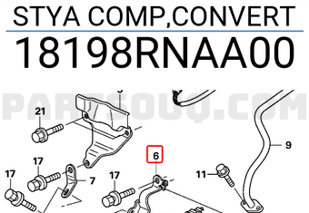 Honda 18198RNAA00 STYA COMP,CONVERT