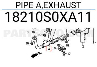 Honda 18210S0XA11 PIPE A,EXHAUST