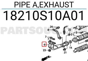 Honda 18210S10A01 PIPE A,EXHAUST