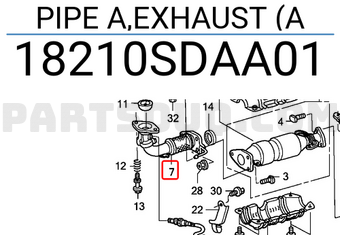 Honda 18210SDAA01 PIPE A,EXHAUST (A