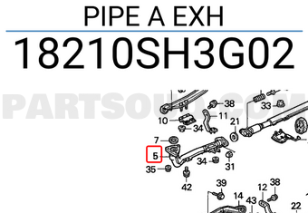 Honda 18210SH3G02 PIPE A EXH