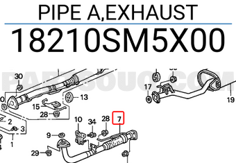 Honda 18210SM5X00 PIPE A,EXHAUST