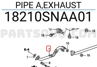 Honda 18210SNAA01 PIPE A,EXHAUST