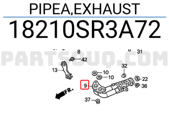 Honda 18210SR3A72 PIPEA,EXHAUST