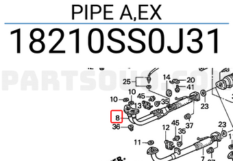 Honda 18210SS0J31 PIPE A,EX