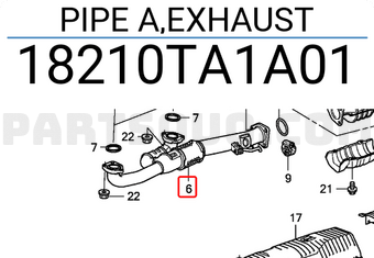 Honda 18210TA1A01 PIPE A,EXHAUST