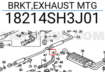 Honda 18214SH3J01 BRKT,EXHAUST MTG