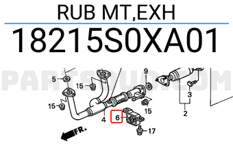 Honda 18215S0XA01 RUB MT,EXH