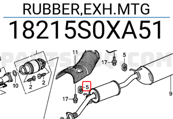 Honda 18215S0XA51 RUBBER,EXH.MTG
