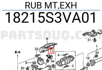 Honda 18215S3VA01 RUB MT,EXH