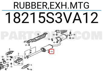 Honda 18215S3VA12 RUBBER,EXH.MTG