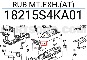 Honda 18215S4KA01 RUB MT.EXH.(AT)