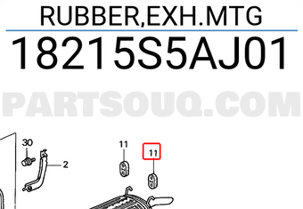 Honda 18215S5AJ01 RUBBER,EXH.MTG
