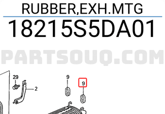Honda 18215S5DA01 RUBBER,EXH.MTG