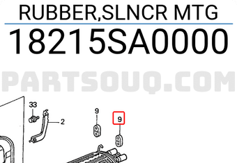 Honda 18215SA0000 RUBBER,SLNCR MTG