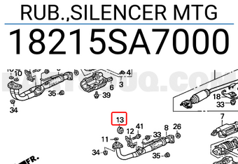 Honda 18215SA7000 RUB.,SILENCER MTG
