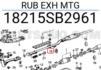 Honda 18215SB2961 RUB EXH MTG