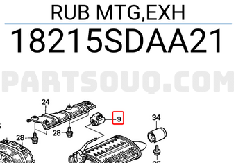 Honda 18215SDAA21 RUB MTG,EXH