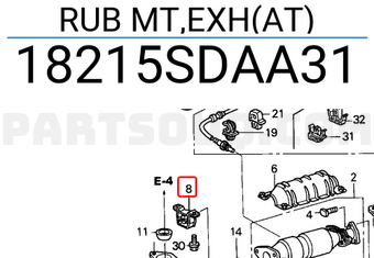 Honda 18215SDAA31 RUB MT,EXH(AT)