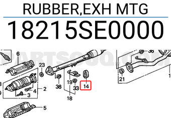 Honda 18215SE0000 RUBBER,EXH MTG