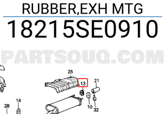 Honda 18215SE0910 RUBBER,EXH MTG