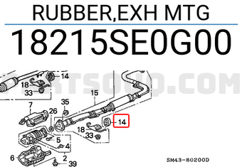 Honda 18215SE0G00 RUBBER,EXH MTG