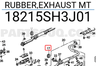 Honda 18215SH3J01 RUBBER,EXHAUST MT