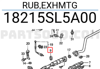 Honda 18215SL5A00 RUB,EXHMTG