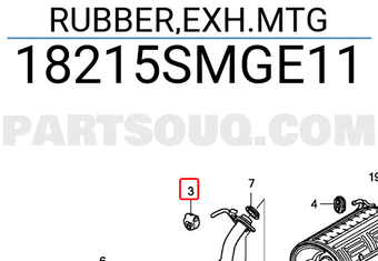 Honda 18215SMGE11 RUBBER,EXH.MTG