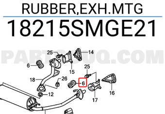 Honda 18215SMGE21 RUBBER,EXH.MTG
