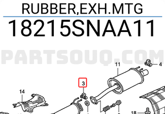 Honda 18215SNAA11 RUBBER,EXH.MTG